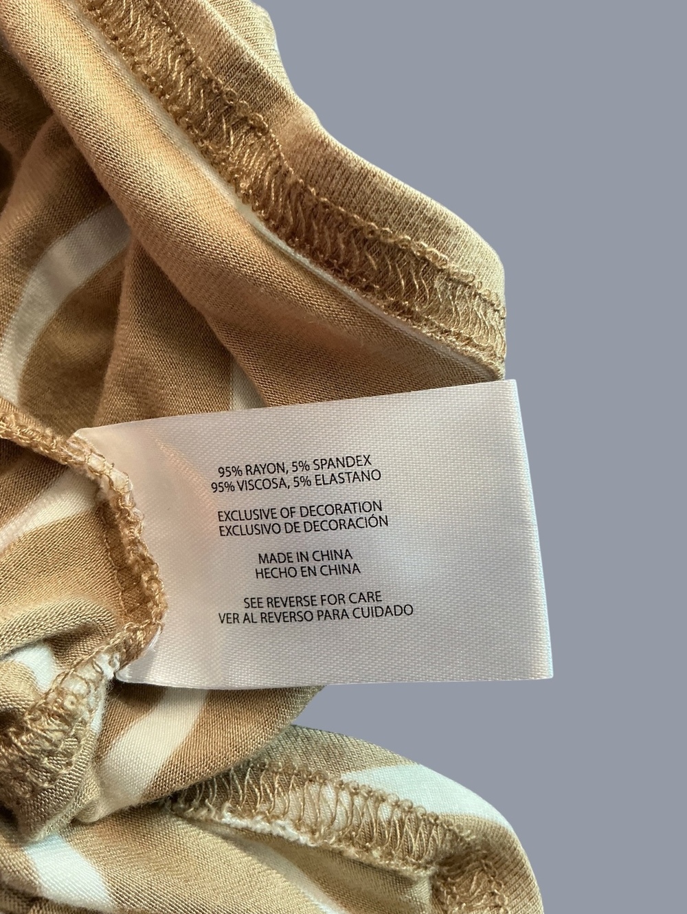 GAP Large Beige and White Striped Long Sleeve Shirt - Picture 4 of 4